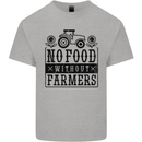 No Food Without Farmers Farming Mens Cotton T-Shirt Tee Top Sports Grey