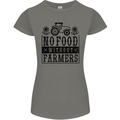 No Food Without Farmers Farming Womens Petite Cut T-Shirt Charcoal