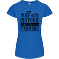 No Food Without Farmers Farming Womens Petite Cut T-Shirt Royal Blue