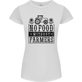 No Food Without Farmers Farming Womens Petite Cut T-Shirt White