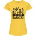 No Food Without Farmers Farming Womens Petite Cut T-Shirt Yellow