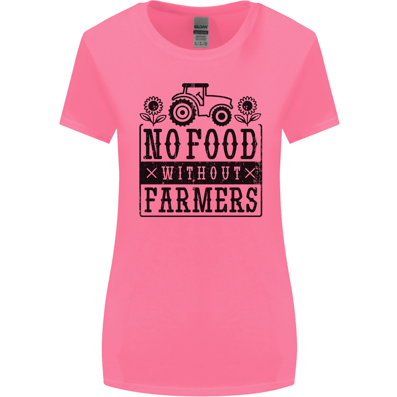 No Food Without Farmers Farming Womens Wider Cut T-Shirt Azalea