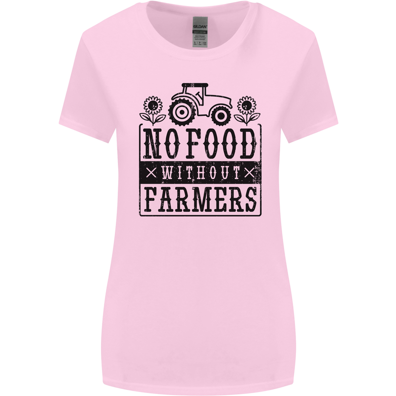 No Food Without Farmers Farming Womens Wider Cut T-Shirt Light Pink