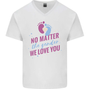 No Matter the Gender New Baby Pregnancy Pregnant Mens V-Neck Cotton T-Shirt White