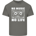 No Music No Life Retro Audio Cassette Mens Cotton T-Shirt Tee Top Charcoal