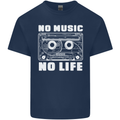 No Music No Life Retro Audio Cassette Mens Cotton T-Shirt Tee Top Navy Blue