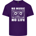 No Music No Life Retro Audio Cassette Mens Cotton T-Shirt Tee Top Purple