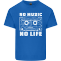 No Music No Life Retro Audio Cassette Mens Cotton T-Shirt Tee Top Royal Blue