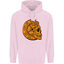 No Pain No Gain Devil Skull Training Gym Mens 80% Cotton Hoodie Light Pink
