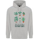 No Such Thing as Too Many Plants Gardening Mens 80% Cotton Hoodie Sports Grey