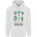 No Such Thing as Too Many Plants Gardening Mens 80% Cotton Hoodie White