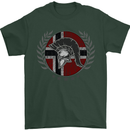 Norway Bodybuilding Flag Gym Training Spartan Mens T-Shirt 100% Cotton Forest Green