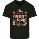 Not a Food Belly New Baby Pregnancy Pregnant Mens V-Neck Cotton T-Shirt Black
