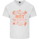 Not a Food Belly New Baby Pregnancy Pregnant Mens V-Neck Cotton T-Shirt White
