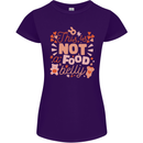 Not a Food Belly New Baby Pregnancy Pregnant Womens Petite Cut T-Shirt Purple