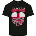 Nothing Scares Me My Wife is English England Mens Cotton T-Shirt Tee Top Black