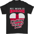 Nothing Scares Me My Wife is English England Mens T-Shirt 100% Cotton Black
