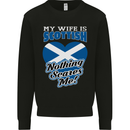 Nothing Scares Me My Wife is Scottish Scotland Mens Sweatshirt Jumper Black