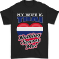 Nothing Scares Me My Wife is Thai Thailand Mens T-Shirt 100% Cotton Black