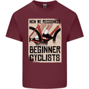Novice Cyclists Funny Bicycle Cycling Mens Cotton T-Shirt Tee Top Maroon