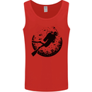 Ocean Scuba Diver Diving Mens Vest Tank Top Red
