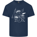 Octoput Drummer Rock Band Drumming Drum Mens Cotton T-Shirt Tee Top Navy Blue