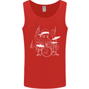 Octoput Drummer Rock Band Drumming Drum Mens Vest Tank Top Red