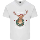 Oh Deer Its Christmas Funny Hunting Hunter Xmas Mens V-Neck Cotton T-Shirt White