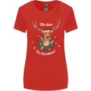 Oh Deer Its Christmas Funny Hunting Hunter Xmas Womens Wider Cut T-Shirt Red