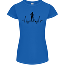 Paddleboard ECG Paddleboarding Pulse Womens Petite Cut T-Shirt Royal Blue