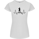 Paddleboard ECG Paddleboarding Pulse Womens Petite Cut T-Shirt White
