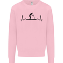 Paddleboarding ECG Paddleboard Pulse Kids Sweatshirt Jumper Light Pink