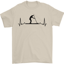 Paddleboarding ECG Paddleboard Pulse Mens T-Shirt 100% Cotton Sand