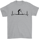 Paddleboarding ECG Paddleboard Pulse Mens T-Shirt 100% Cotton Sports Grey
