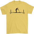 Paddleboarding ECG Paddleboard Pulse Mens T-Shirt 100% Cotton Yellow