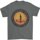 Paddleboarding & Beer Funny Paddleboard Mens T-Shirt 100% Cotton Charcoal