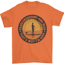 Paddleboarding & Beer Funny Paddleboard Mens T-Shirt 100% Cotton Orange