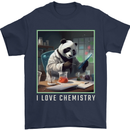 Panda Bear I Love Chemistry Science Teacher Mens T-Shirt 100% Cotton Navy Blue