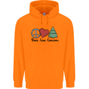 Peace Love Christmas Xmas Childrens Kids Hoodie Orange