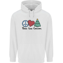 Peace Love Christmas Xmas Childrens Kids Hoodie White