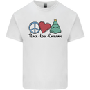 Peace Love Christmas Xmas Kids T-Shirt Childrens White