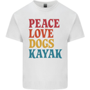 Peace Love Dogs Kayaking Funny Kayak Mens Cotton T-Shirt Tee Top White
