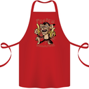 Pew Pew Bananafakas Bananas Monkey Cotton Apron 100% Organic Red