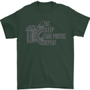 Photography Eat Sleep Photos Photographer Mens T-Shirt 100% Cotton Forest Green