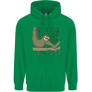 Pilates My Happy Hour Funny Yoga Sloth Mens 80% Cotton Hoodie Irish Green