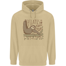 Pilates My Happy Hour Funny Yoga Sloth Mens 80% Cotton Hoodie Sand
