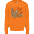 Pilates My Happy Hour Funny Yoga Sloth Mens Sweatshirt Jumper Orange