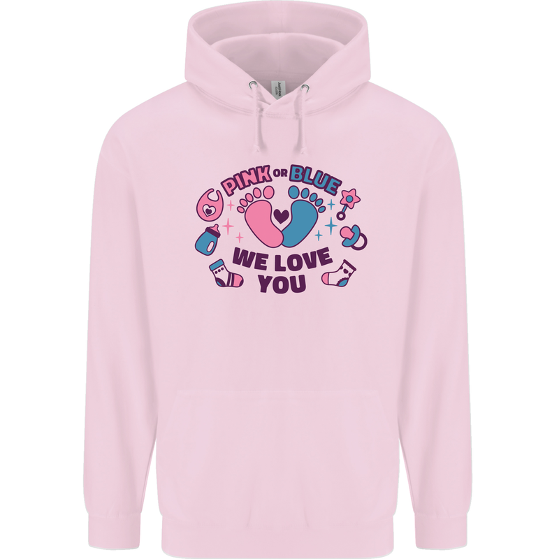 Pink or Blue New Baby Pregnancy Pregnant Childrens Kids Hoodie Light Pink