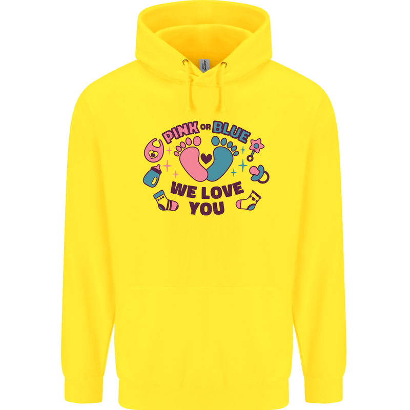 Pink or Blue New Baby Pregnancy Pregnant Childrens Kids Hoodie Yellow
