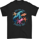 Plastic Free Climate Change Octopus Ocean Fish Mens T-Shirt 100% Cotton Black